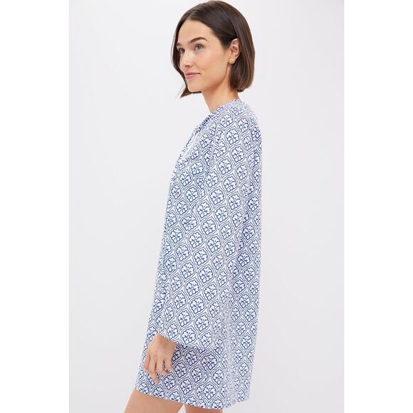 HYACINTH HOUSE Blue Quatrefoil Blake Mini Dress Size L NWT - Picture 6 of 8